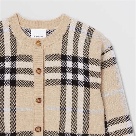 burberry v ausschnitt|Wollcardigan in Check (Sand) .